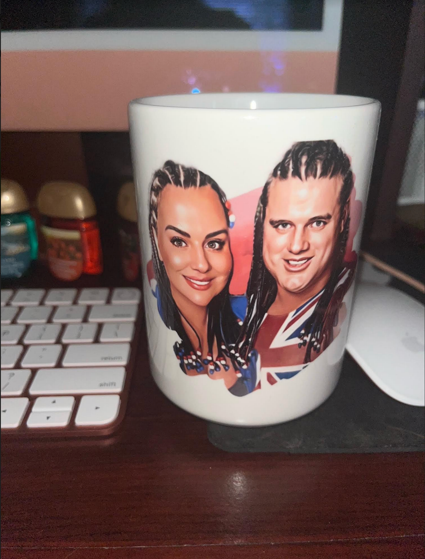 Davey and Georgia white glossy mug